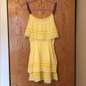 yellow sundress with leather adjustable straps